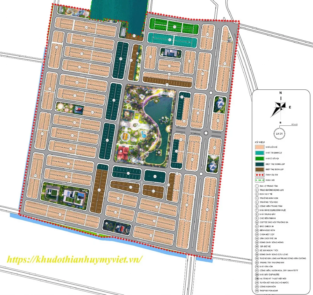 mặt bằng phân lô chi tiết khu đô thị an huy mỹ việt long an